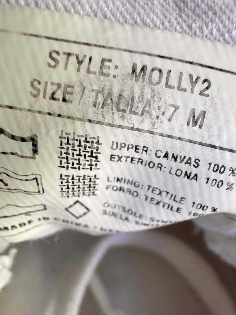 Khombu Molly 2 White Canvas Sneakers Size 7 - Picture 7 of 7